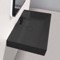 Rectangular Matte Black Ceramic Wall Mounted or Drop In Sink